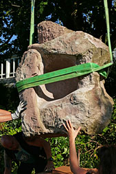 Setting up of the stone sculpture A moment of silence